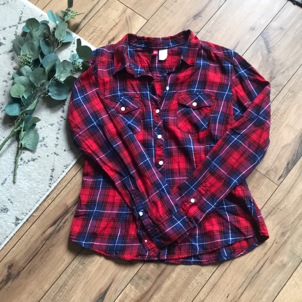 H&M Plaid Button-Down